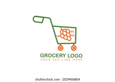 plantilla vectorial de diseño de logotipo de compras de cestas 