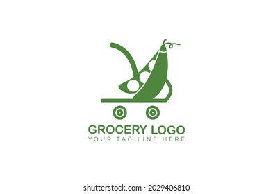 basket grocery logo design vector template 