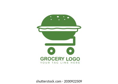 basket grocery logo design vector template