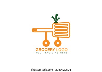 basket grocery logo design vector template