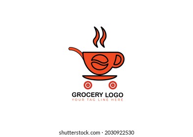 basket grocery logo design vector template