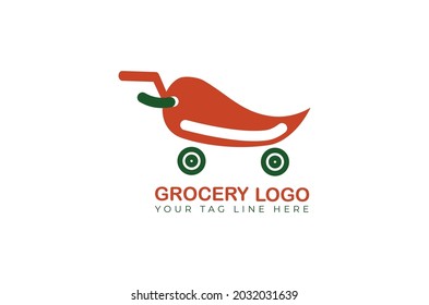 basket grocery logo design vector template 