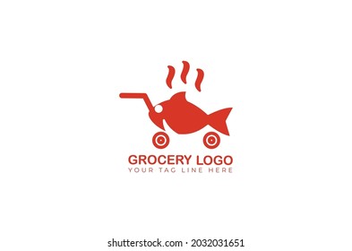 basket grocery logo design vector template 