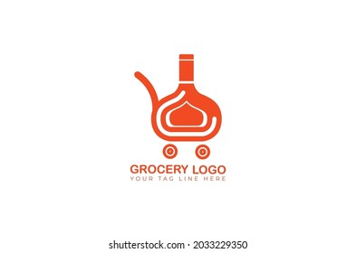 basket grocery logo design vector template
