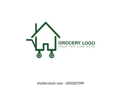 basket grocery logo design vector template 