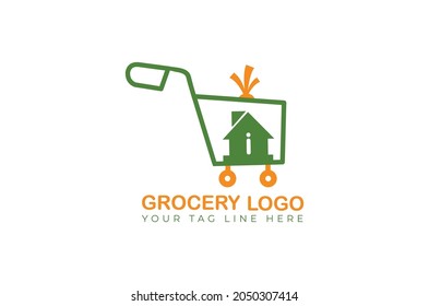 basket grocery logo design vector template 