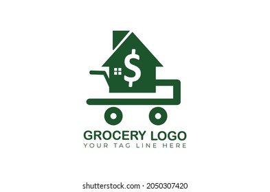 plantilla vectorial de diseño de logotipo de compras de cestas 
