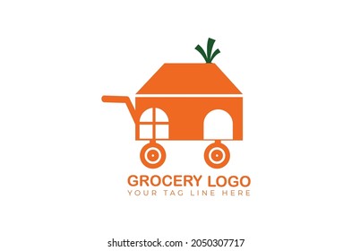 basket grocery logo design vector template 