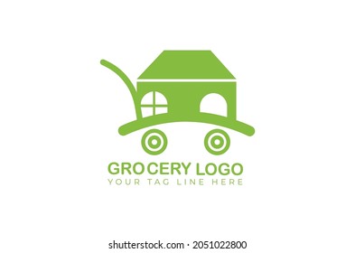 basket grocery logo design vector template 