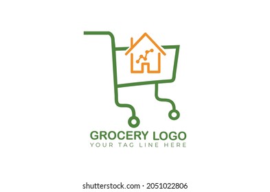 Basket Grocery Logo Design Vector Template Stock Vector (Royalty Free ...