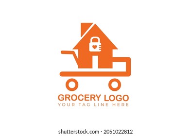basket grocery logo design vector template 