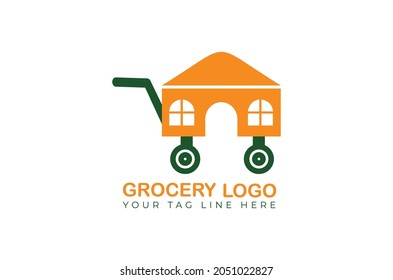 basket grocery logo design vector template 