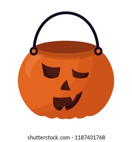 basket halloween pumpkin isolated icon