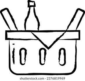 Basket hand drawn vector illustration