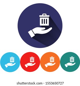 basket in hand icon, Flat design
