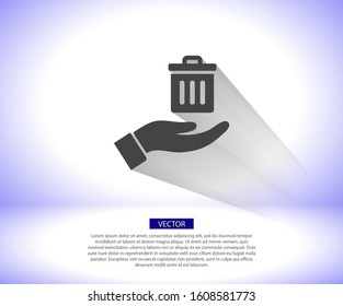 basket in hand icon , lorem ipsum Flat design