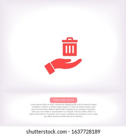 basket in hand icon , lorem ipsum Flat design
