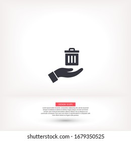basket in hand icon , lorem ipsum Flat design