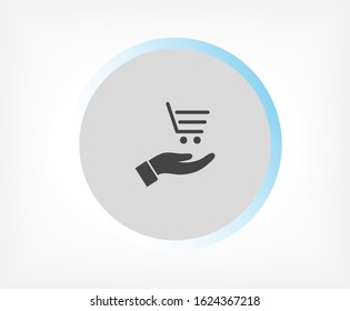 basket in hands icon , lorem ipsum Flat design