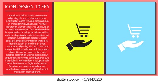 basket in hands icon , lorem ipsum Flat design