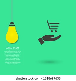 basket in hands icon , lorem ipsum Flat design