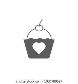 basket with heart icon. Elements of Valentine's Day icon. Premium quality graphic design icon. Simple icon for websites, web design, mobile app, info graphics on white background