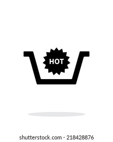 Basket with hot product simple icon on white background. Vector illustration.