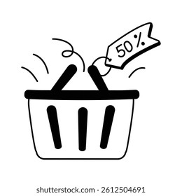 A basket icon for adding items during online shopping