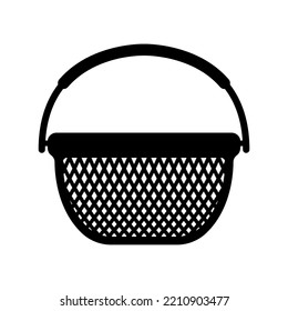 Basket icon. Black silhouette. Front side view. Vector simple flat graphic illustration. Isolated object on a white background. Isolate.