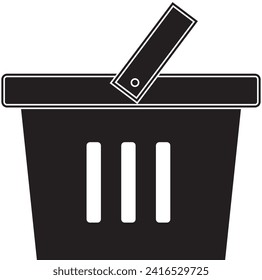 Korbsymbol schwarz, Vektorgrafik-Objekt