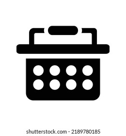 Basket icon. Black vector graphics.