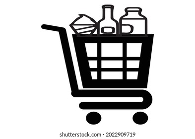 basket icon design, grocery basket icon, design.