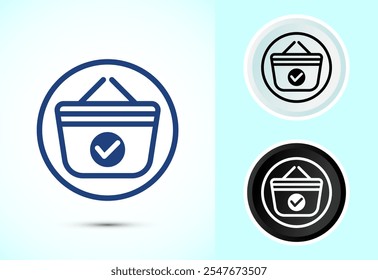 Basket icon design illustration, Shopping basket icon