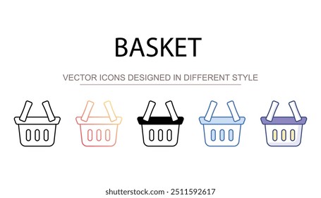 Diseño de icono de cesta con fondo blanco Ilustración de stock