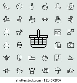 basket icon. Detailed set of minimalistic line icons. Premium graphic design. One of the collection icons for websites, web design, mobile app on colored background