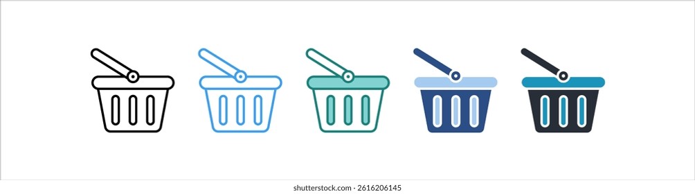 Basket Icon In Different Style Vector