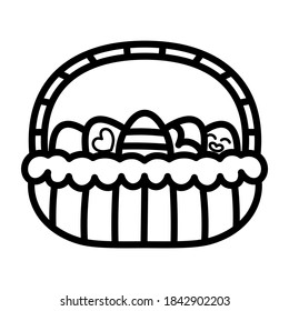 Basket icon with easter eggs - Vector illustration