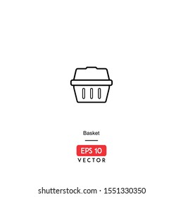 Basket Icon. Ecommerce Isolated On White Background. With Line Style. Buy and Sell Icon. EPS10 - Vector