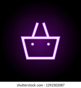 Basket icon. Elements of web in neon style icons. Simple icon for websites, web design, mobile app, info graphics