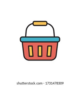 basket icon filled outline vector. isolated on white background