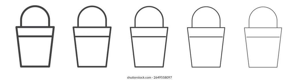 Icono de la cesta logotipo de contorno simple plano