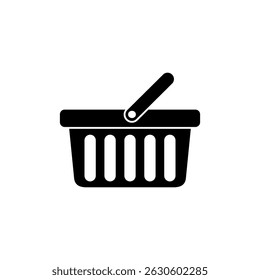 basket icon, flat style pictogram icon for ui or ux mobile app, vector illustration logo symbol design, isolated on white