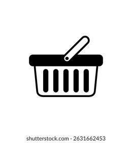 basket icon, flat style pictogram icon for ui or ux mobile app, vector illustration logo symbol design, isolated on white