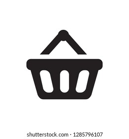 Basket Icon In Flat Style Vector Icon For Apps, UI, Websites. Black Icon Vector Illustration.