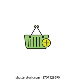 ilustración vectorial plana de icono de cesta