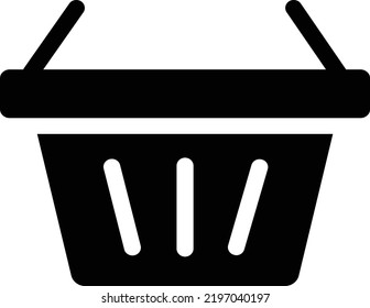 Basket Icon With Glyph Style, Sales Sign And Symbol Isolated On White Background