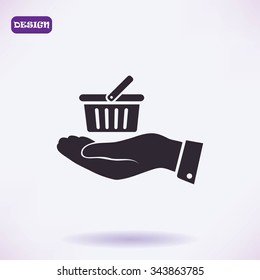 basket icon in hand