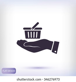 basket icon in hand