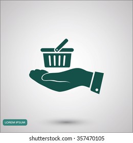 basket icon in hand