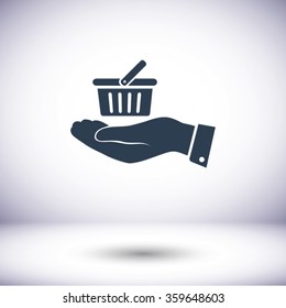 basket icon in hand